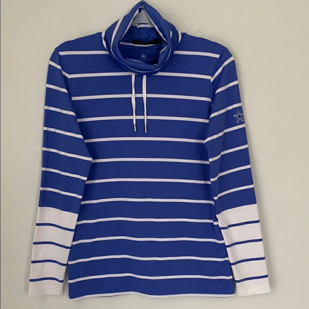 Polo Golf Ralph Lauren Wicking Turtleneck Striped Long Sleeve Top Size SP